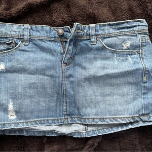 Y2K Distressed Denim Mini Skirt Size 3